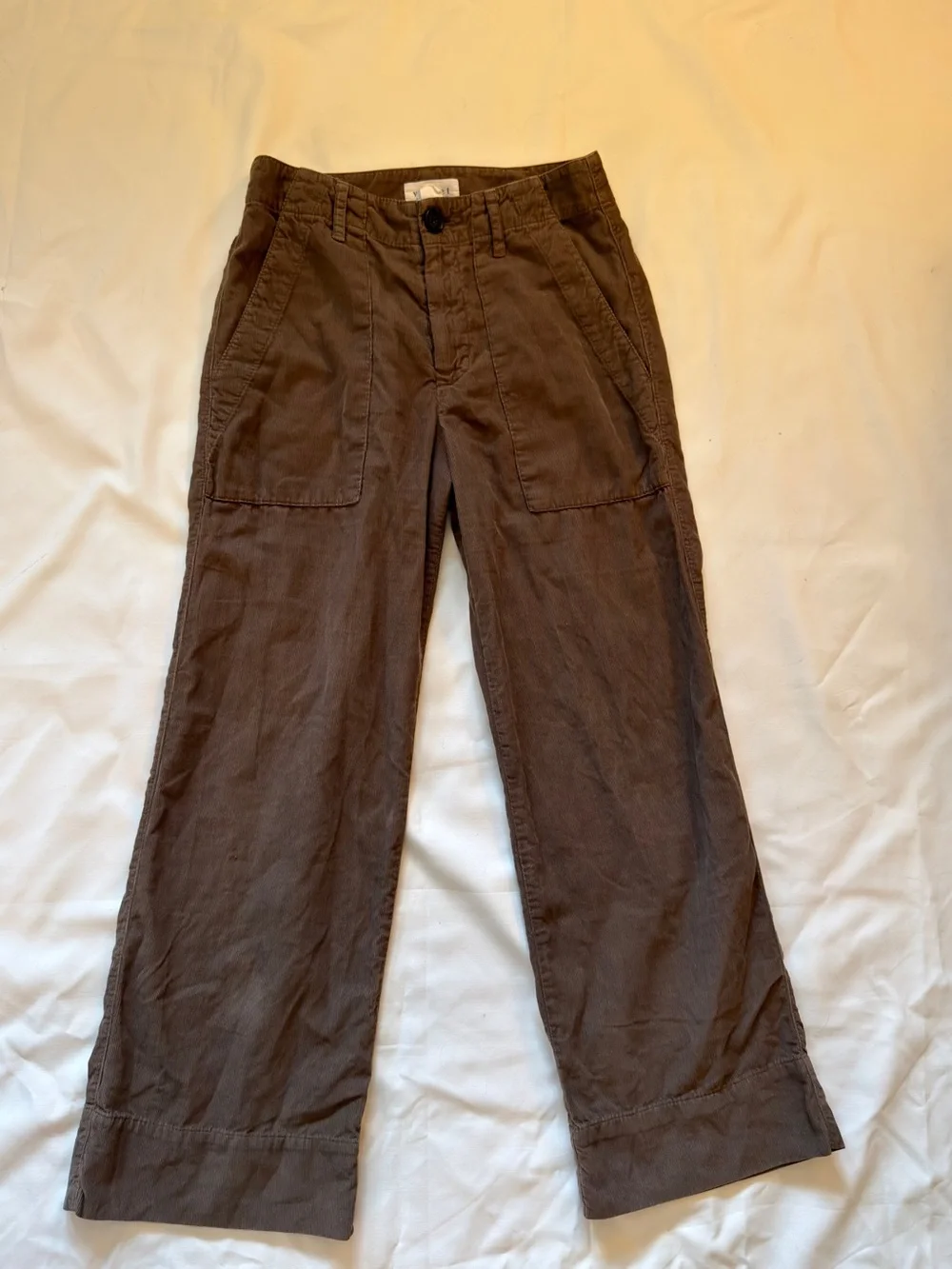 Velvet Vera Corduroy Cargo Style Pocket Pant Brown